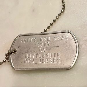 Happy New Year 2015 on Battleship New Jersey Dog Tag